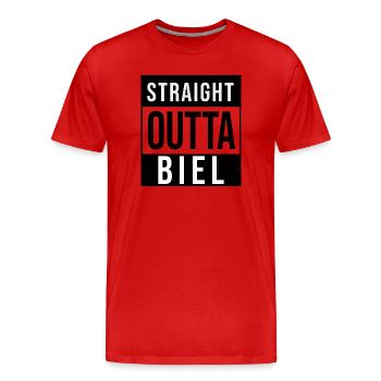Straight outta Biel - Männer Premium Bio T-Shirt - Rot - Vorne - Damien (186cm)