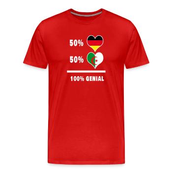 Allemagne et Algérie Awesome / Gift - T-shirt bio Premium Homme - rouge - Devant - Damien (186cm)