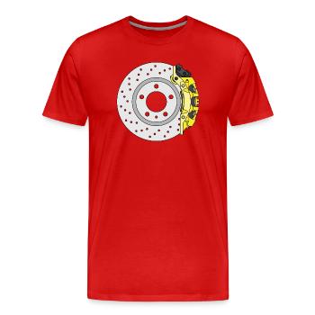 Disque de frein arrière jaune - T-shirt bio Premium Homme - rouge - Devant - Damien (186cm)
