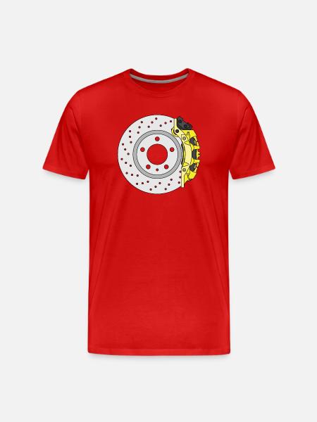 Yellow Rear Brake disc - Men's Premium Organic T-Shirt - red