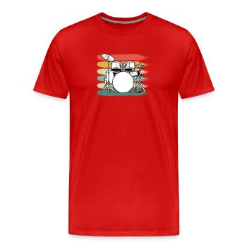 Schlagzeug Schlagzeuger - Männer Premium Bio T-Shirt - Rot - Vorne - Damien (186cm)
