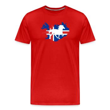 Drapeau de cheval islandais cadeau d'équitation islandais - T-shirt bio Premium Homme - rouge - Devant - Damien (186cm)