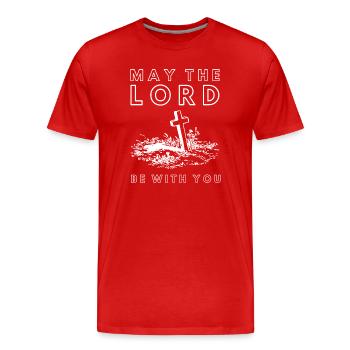 Seigneur, que tu sois avec toi dans le champ - T-shirt bio Premium Homme - rouge - Devant - Damien (186cm)