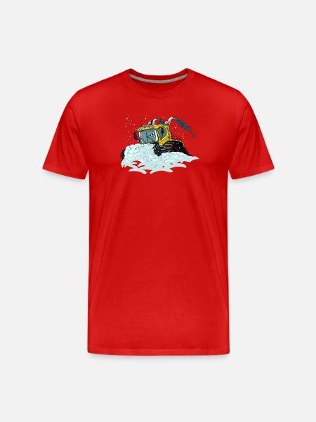 yellow snow shovel - Men's Premium Organic T-Shirt - red