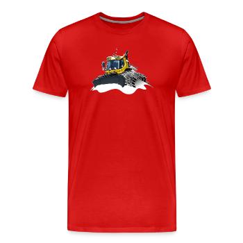 pelle à neige jaune neige - T-shirt bio Premium Homme - rouge - Devant - Damien (186cm)