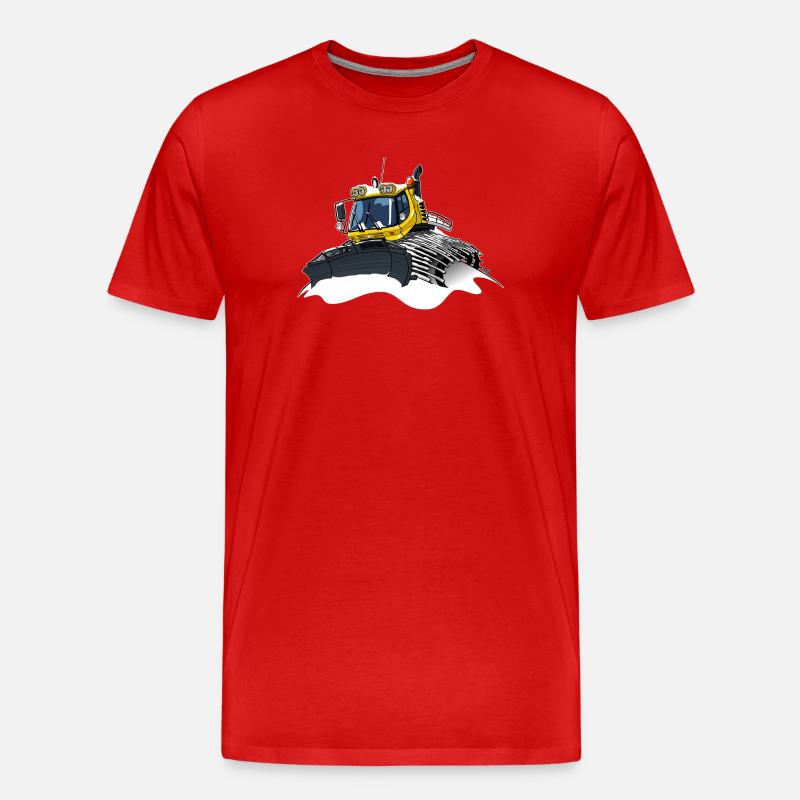 gelber Schneeschaufelschnee - Männer Premium Bio T-Shirt - Rot
