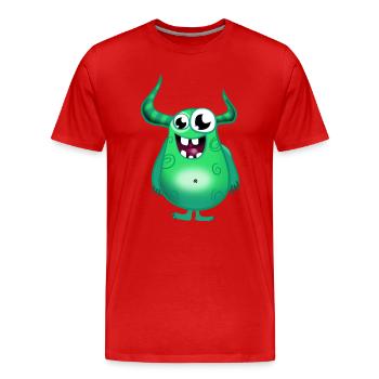 Monster gruen - Männer Premium Bio T-Shirt - Rot - Vorne - Damien (186cm)