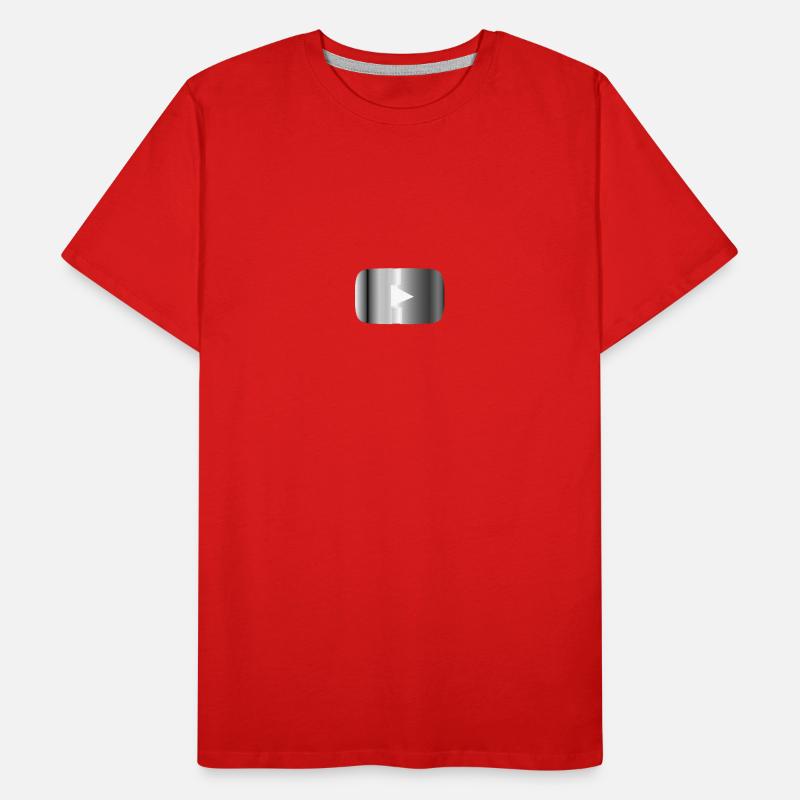 Silberner Play Button  Männer Premium Bio T-Shirt
