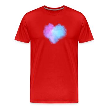 Herzförmige Wolken - Männer Premium Bio T-Shirt - Rot - Vorne - Damien (186cm)