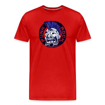 Punk rock punk rock hard rock music rock music rocker - Men's Premium Organic T-Shirt - red - Front - Damien (186cm)