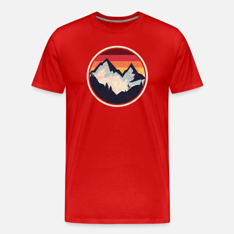 Rétro Ridge Sunset Vélo de VTT - T-shirt bio Premium Homme - rouge
