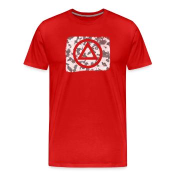 Anonyme Alkoholiker Symbol Logo AA NA Anti Alkohol - Männer Premium Bio T-Shirt - Rot - Vorne - Damien (186cm)