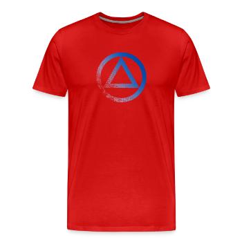 Anonyme Alkoholiker Symbol Logo AA NA Anti Alkohol - Männer Premium Bio T-Shirt - Rot - Vorne - Damien (186cm)