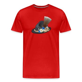 superbe chapeau costumé pour hommes avec Gamsbart - T-shirt bio Premium Homme - rouge - Devant - Damien (186cm)