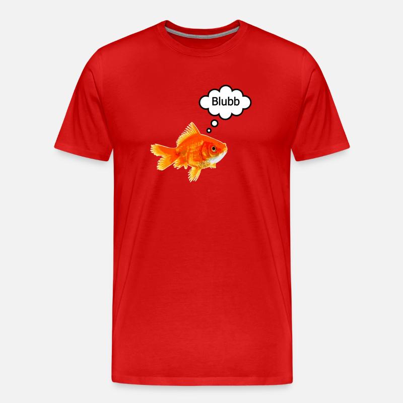 Goldfisch mit sprechblase - Männer Premium Bio T-Shirt - Rot