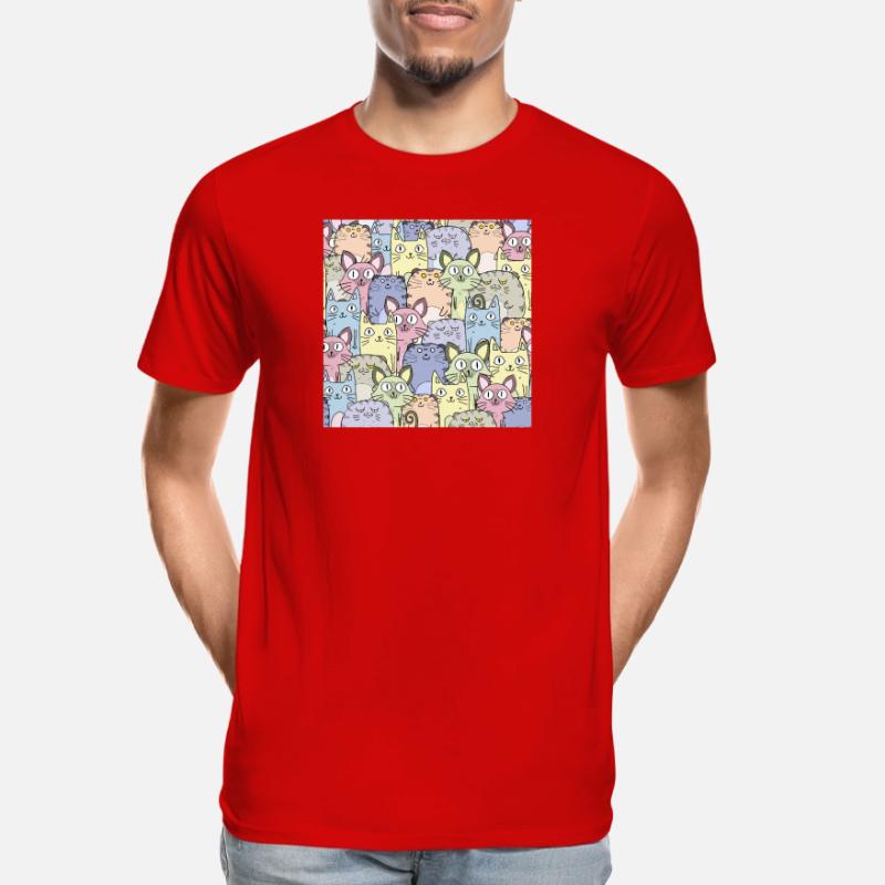 Cat Pattern Cat Wallpaper Cat Pattern Men's Premium Organic T-Shirt