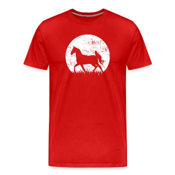 Chevaux chevaux chevaux - T-shirt bio Premium Homme - rouge - Devant - Damien (186cm)