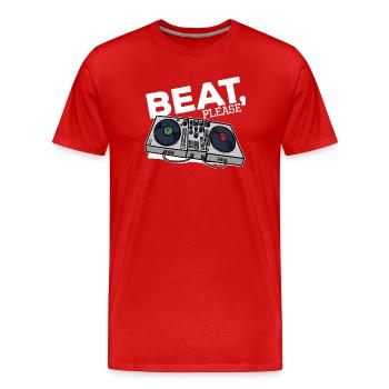 Beatbox Turntable MC DJ Deejay Scratchen Hip Hop - Men's Premium Organic T-Shirt - red - Front - Damien (186cm)