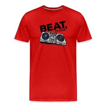 MC Beatbox Platine Scratching Hip Hop Musique Rap - T-shirt bio Premium Homme - rouge - Devant - Damien (186cm)