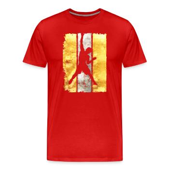 Climbing Climbing Climbers Climbing Wall Mountain - Men's Premium Organic T-Shirt - red - Front - Damien (186cm)