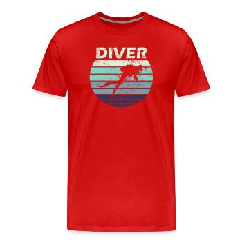 Plongée plongée - T-shirt bio Premium Homme - rouge - Devant - Damien (186cm)