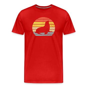 Seehund Seelöwe - Männer Premium Bio T-Shirt - Rot - Vorne - Damien (186cm)