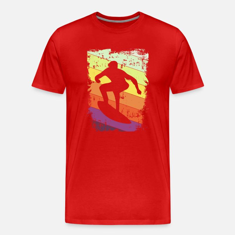 Surfer Surfen - Männer Premium Bio T-Shirt - Rot
