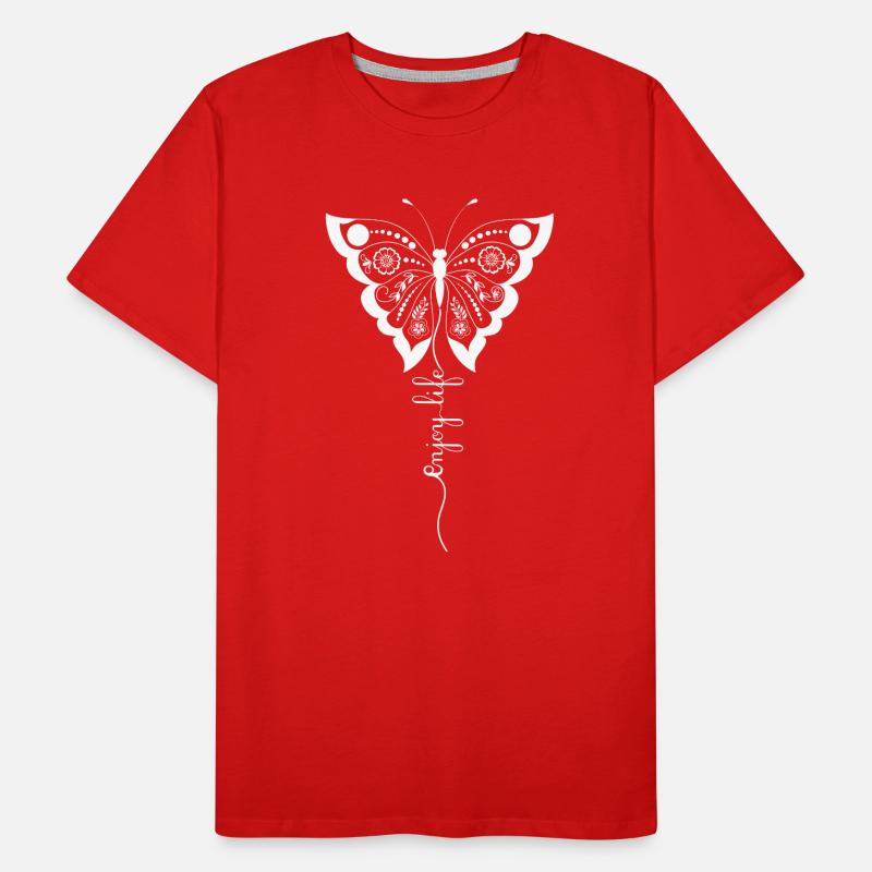 Floral Butterfly Script Men's Premium Organic T-Shirt