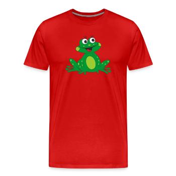 cheerful frog - Men's Premium Organic T-Shirt - red - Front - Damien (186cm)