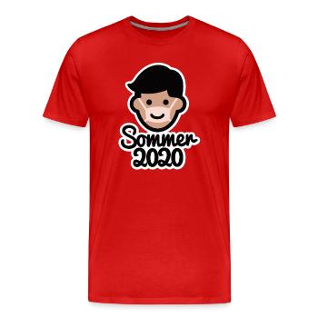 Sommer 2020 Urlaub Gesichtsmaske Sonne Corona - Männer Premium Bio T-Shirt - Rot - Vorne - Damien (186cm)