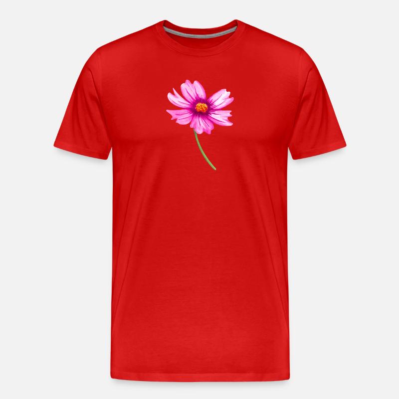Blume - Männer Premium Bio T-Shirt - Rot