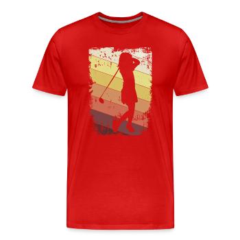 Golfeuse - T-shirt bio Premium Homme - rouge - Devant - Damien (186cm)