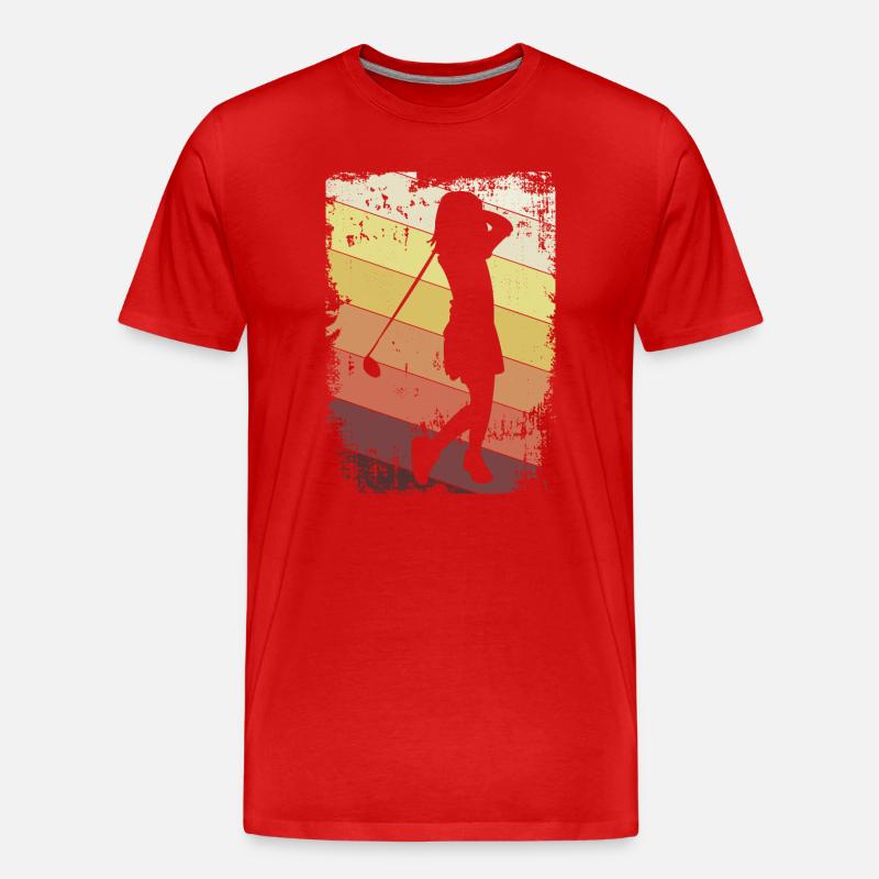 Golf Golfspielerin - Männer Premium Bio T-Shirt - Rot