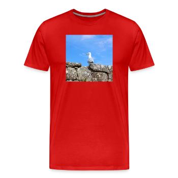 Mouette du Nord de l’Allemagne - T-shirt bio Premium Homme - rouge - Devant - Damien (186cm)