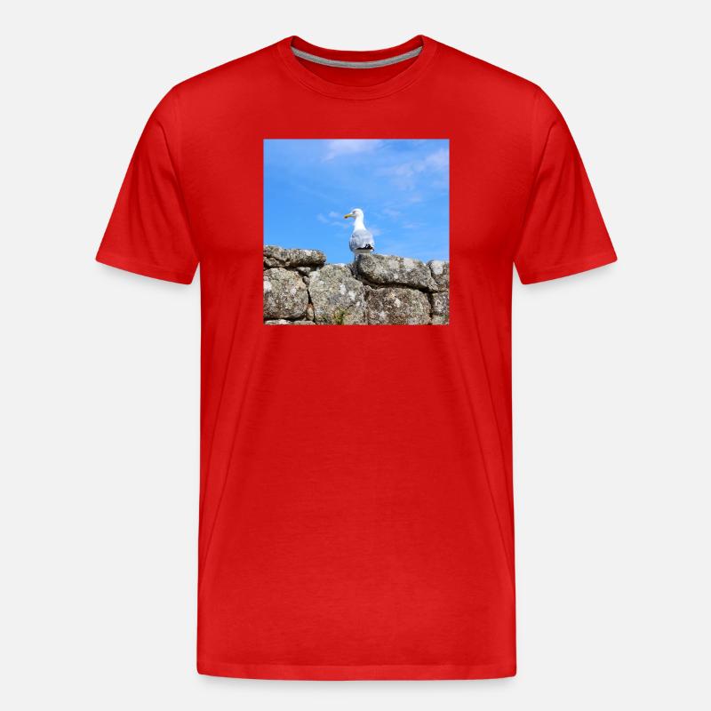 Möwe Norddeutschland - Männer Premium Bio T-Shirt - Rot
