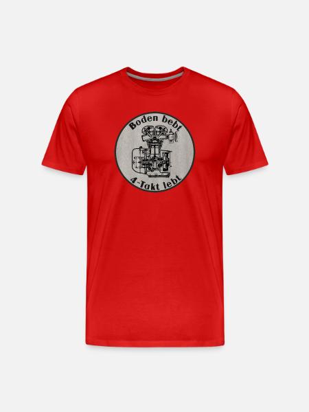 Boden bebt - 4-Takt lebt - Männer Premium Bio T-Shirt - Rot