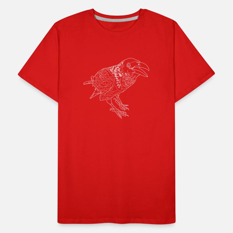 Krähe lineart Männer Premium Bio T-Shirt