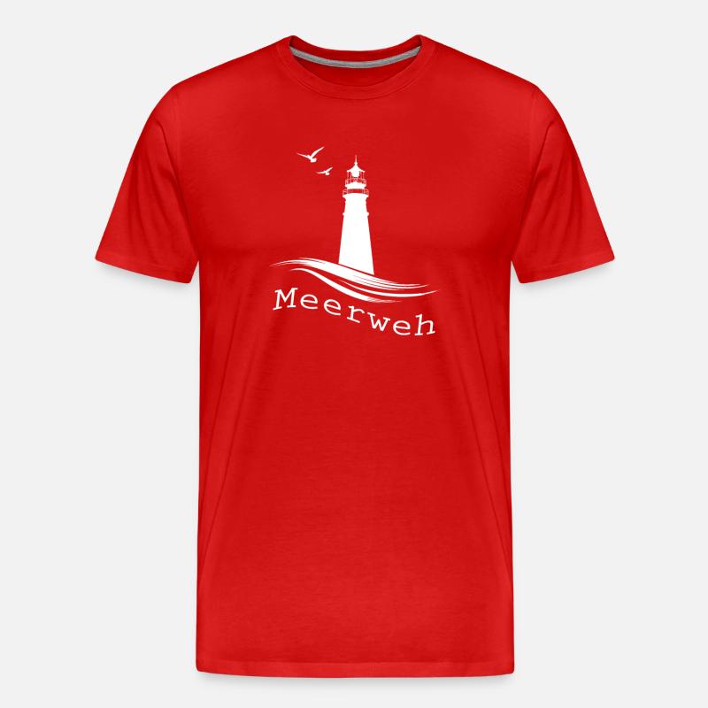 Meerweh - Männer Premium Bio T-Shirt - Rot