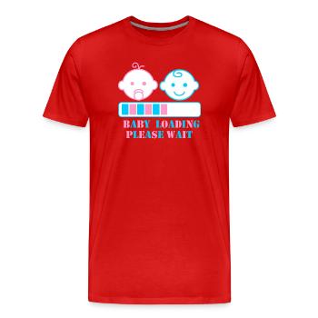 BABY LOADING BITTE WARTEN - Männer Premium Bio T-Shirt - Rot - Vorne - Damien (186cm)