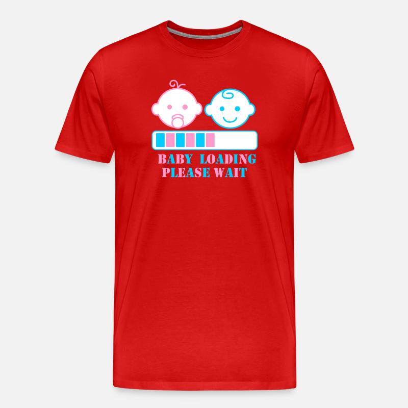 BABY LOADING BITTE WARTEN - Männer Premium Bio T-Shirt - Rot