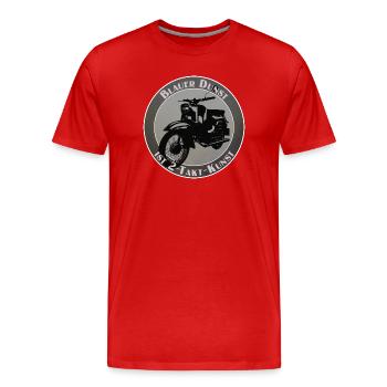 La rougeur bleue est de l’art à 2 temps - T-shirt bio Premium Homme - rouge - Devant - Damien (186cm)