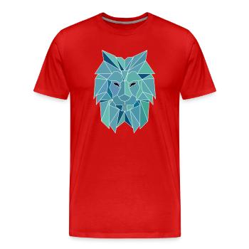 Polygon Lion - Men's Premium Organic T-Shirt - red - Front - Damien (186cm)