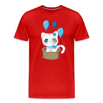 Baby Kitty, Le Chaton doux - T-shirt bio Premium Homme - rouge - Devant - Damien (186cm)