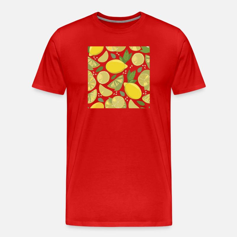 Zitronen-Design mit Frischeffekt - Männer Premium Bio T-Shirt - Rot