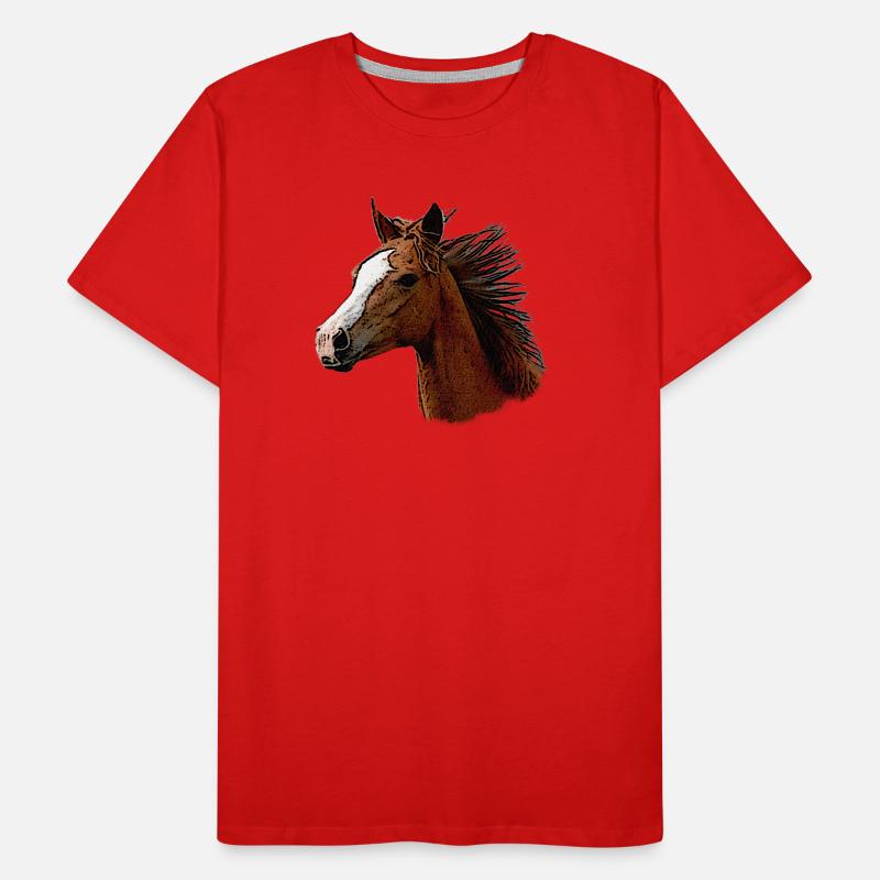 Cheval face de côté, beaux chevaux T-shirt bio Premium Homme