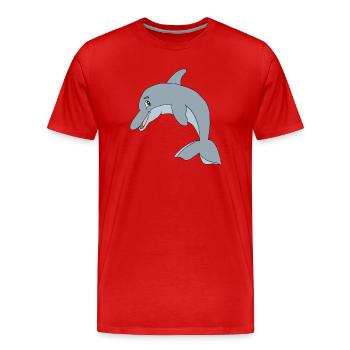 delphin - Männer Premium Bio T-Shirt - Rot - Vorne - Damien (186cm)