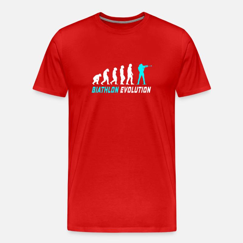 Evolution Biathlon Design / Geschenkidee - Männer Premium Bio T-Shirt - Rot