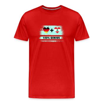 Germany and Lebanon 100% Awesome / Gift - Men's Premium Organic T-Shirt - red - Front - Damien (186cm)