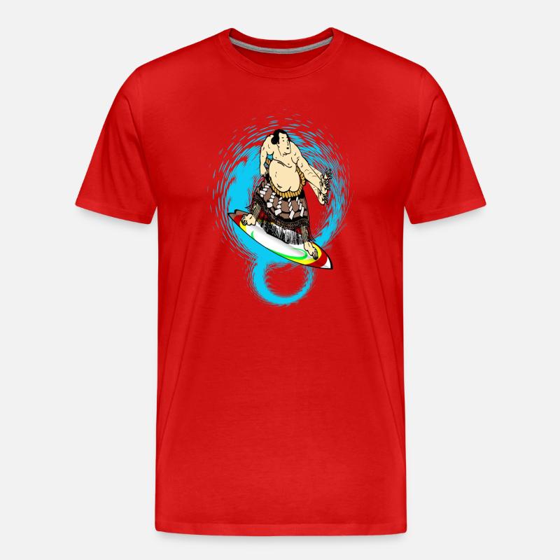 Sumo Surfer - Männer Premium Bio T-Shirt - Rot