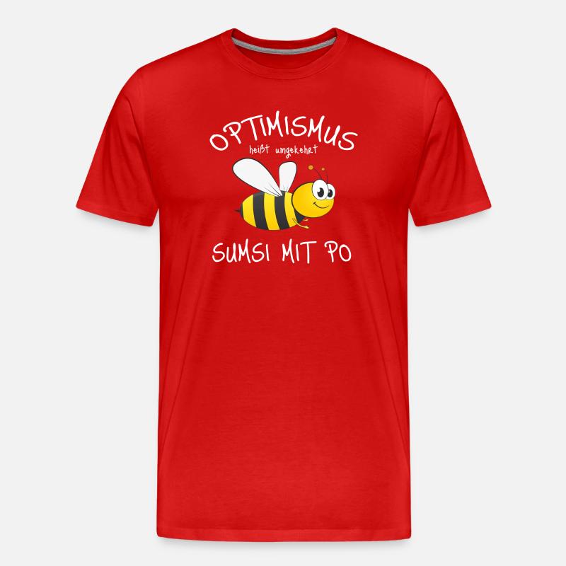 Optimistischer Bienen-Charme - Männer Premium Bio T-Shirt - Rot